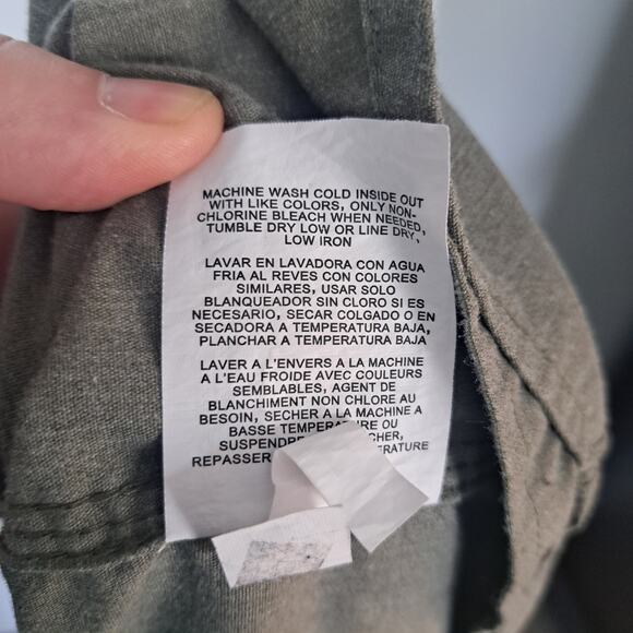 Wrangler Relaxed Fit Long Sleeve Woven Shirt Olive Night Heather Men's Large - Picture 8 of 8